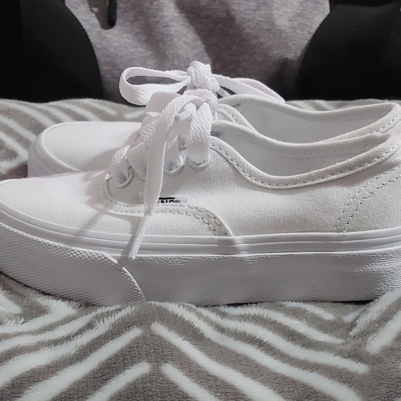 Little Boys All White Vans - Picture 2 of 3